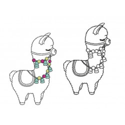 Stickdatei - Lama 4 Line Art